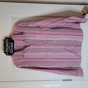 Villager Dress Shirt Striped Long Sleeve 16 Pink Purple Blue Yellow Black